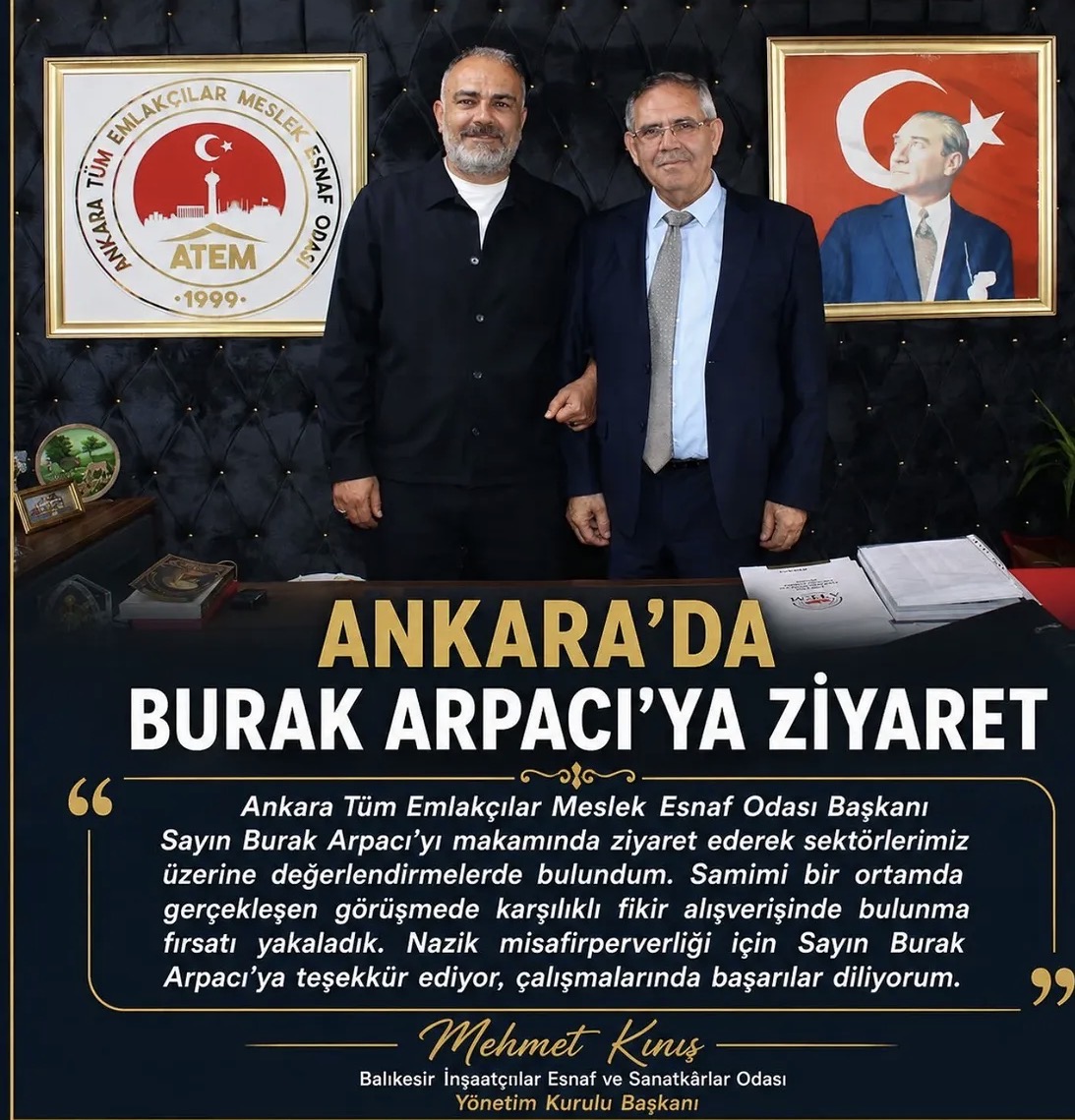 ANKARA’DA BURAK ARPACIYA ZİYARET